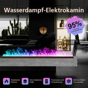 Elektrischer Kamin，wasserdampf kamin 3D,Fernbedienung, mehrfarbiger Wechsel