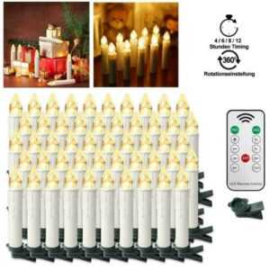 10x-50x LED Weihnachtskerzen Warmweiß kabellose Christbaumkerzen Kerzen Timer