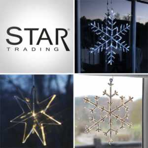 STAR LED Fenster Bild Silhouette Leucht Deko Weihnachten Stern Schneeflocke