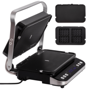 ONVAYA® Kontaktgrill Sandwichtoaster Elektrogrill 3 in 1 Wechselplatten