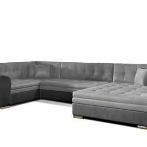 Ecksofa mit Schlaffunktion Dafi Wohnlandschaft U-Form XXL Sofa Groß Gesteppt 23