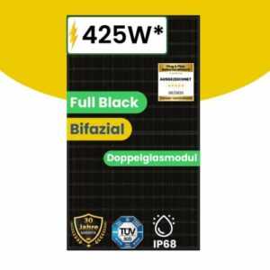 425W Bifazial Photovoltaik Solarpanel Glas-Glas Full Black PV Modul