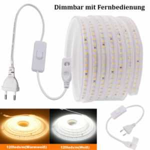 LED Streifen Stripe Wasserdicht 2835 Band Leiste Lichtband Innen Außen 220V 230V