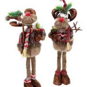 2x Rentier Figur Dekofigur beleuchtet Weihnachtsdeko Nikolaus Weihnachtsfigur