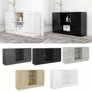 Sideboard Spanplatte Kommode Beistellschrank Anrichte Schrank 120cm 2 Tür Regal