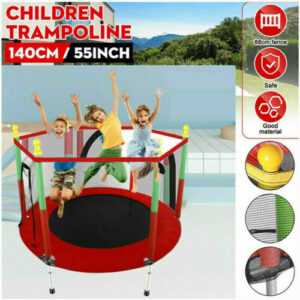 Kinder Trampolin mit Sicherheitsnetz Indoor Jumper Fun Gartentrampolin Ø140cm DE