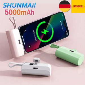 Mini Powerbank 5000mah Batterie Ladegerät Zusatz jedes Handy Schlüsselanhänger