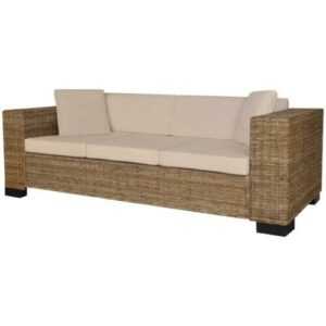 vidaXL 3-Sitzer Sofa Set Loungesofa Couch Wohnmöbel Büromöbel Echt Rattan