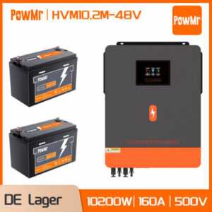 PowMr 10200W 48V Solar Wechselrichter Reinen Sinus Mit MPPT 160A Or Batterie