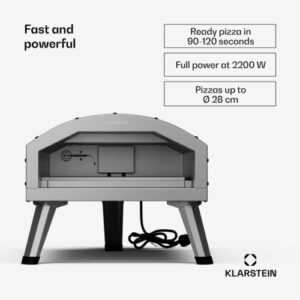 Pizzaofen Backofen Pizzastein Außenbereich 2200W 450°C Thermometer Edelstahl