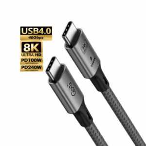 Thunderbolt 4 komatibles USB 4 Kabel 40GB, 240W, 8K, 0,5-1,8m, gewinkelt