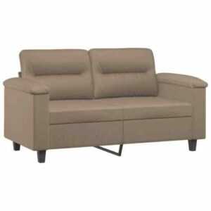 Sofa Couch Polstersofa 2Sitzer Cappuccino Braun 120cm Kunstleder Wohnzimmer