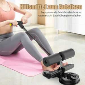 Fitness Gerät Bauchtrainer Sit-Up Trainingsgeräte mit Saugnäpfen Widerstandsband