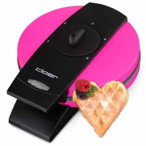 Waffeleisen Cloer-1627-11 für klassische Herzwaffeln pink 930 W