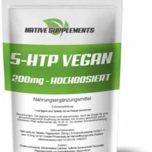 5-HTP Tabletten Vegan 200mg Hochdosiert - L-Tryptophan Griffonia Samenextrakt