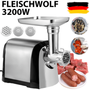 3200W ELEKTRISCHER FLEISCHWOLF WURSTFÜLLER ZERKLEINER ABNEHMBARE WURSTMASCHINE