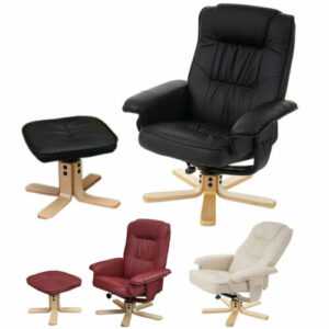 Relaxsessel Fernsehsessel Sessel mit Hocker M56 schwarz creme rot bordeaux weiß