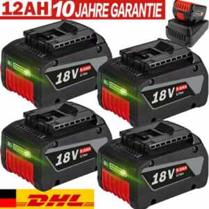 4X 12.0Ah Akku für Bosch 18V 8AH Professional GBA GSR GSB BAT618 BAT609 BAT620 O