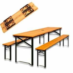 DIVID® Bierzeltgarnitur Holz 3teiliges SET| Garten SET| Bierbank, Biertisch