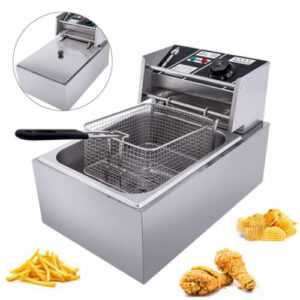 Öl-Friteuse 2500W 6L Edelstahl Fritteuse Profi Küche Kaltzonen Fritteuse Fritöse