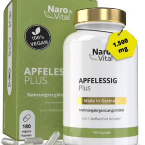 Apfelessig Kapseln - 1500 mg Apfelessig - 180 Kapseln - Apple cider vinegar