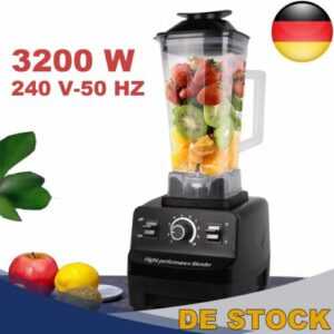 10 Gänge professioneller Standmixer Blender Smoothie Maker DE  3200W 2L