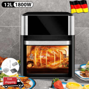 12L Heißluftfritteuse Fritteuse Backofen Heißluft Ofen Friteuse XXL Airfryer LED