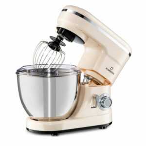 Küchenmaschine Rührmaschine Teigkneter 1200W 6 Stufen 4 Liter Edelstahl Creme