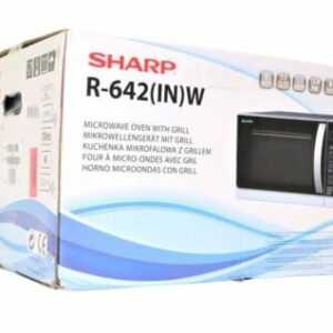 Sharp R642INW 2-in-1 Mikrowelle mit Grill / 20 L / 800 W / 8 Automatikprogramme