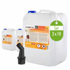 30 Liter (3 x 10 L) FLAMBIOL® Bioethanol 96,6% Bio Ethanol Kamin