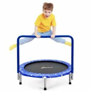 Klappbar Trampolin φ92cm Kinder Mini-Trampolin mit Haltegriff bis zu 150kg