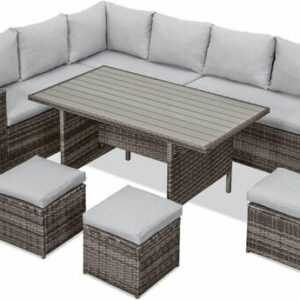 MeXo Polyrattan Gartenmöbel Essgruppe Lounge Sitzgruppe Gartenset Rattanmöbel