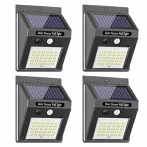 4X LED Solarleuchte Solarlampe mit Bewegungsmelder Außen Fluter Wandstrahler DE