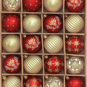 Weihnachtskugeln Christbaumkugeln Weihnachtsdeko Baumschmuck Rot Gold