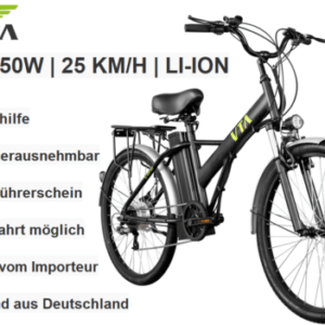 VB3 ElektroFahrrad E-Bike 26 Zoll Pedelec Fahrrad 250W 36V Motor Citybike 6 Gang