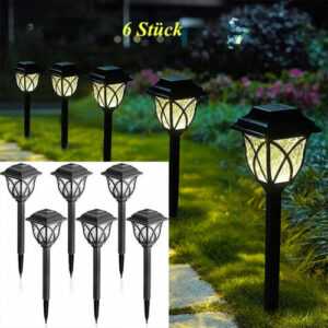 6er LED Solar Laterne Gartenleuchte Gartenlampe Solarleuchte Solarlampe Terrasse