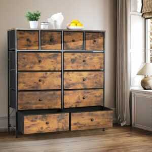 Kommode 12 Schubladen Sideboard Schubladenschrank Kleiderschrank Metallrahmen DE