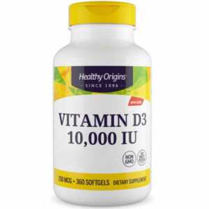 Healthy Origins, Vitamin D3 Depot, 10000IU, 360 Weichkapseln - Blitzversand