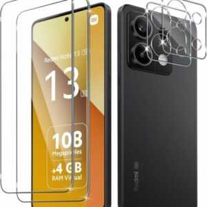 4in1 Xiaomi Redmi Note 13 5G 2x 9h Schutzglas 2x Kameraschutz 9H Panzerfolie