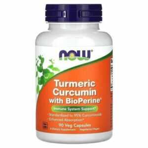 NOW Foods, Kurkuma-Curcumin mit BioPerine, 90 pflanzliche Kapseln