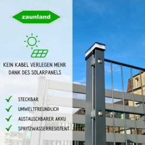 Zaunbeleuchtung 60x40 Zaunlampe Solar LED Pfostenlicht Pfostenkappe Zaun Leuchte