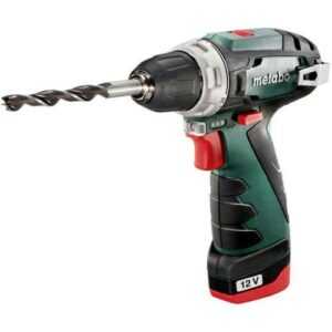 Metabo Akku Bohrschrauber PowerMaxx Bohrmaschine mit Ladegerät BS 12V 2,0 Ah Set