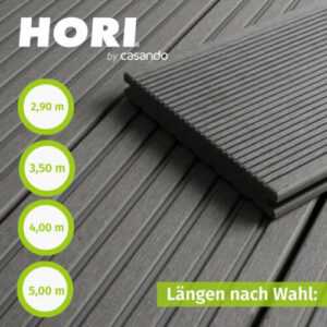 HORI WPC/BPC Terrassendiele grau Terrassenplatten beidseitig verwendbar 2.9-5m