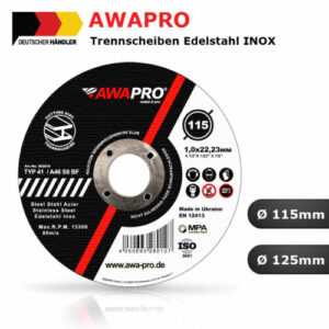 AWAPRO® Trennscheiben Metall Ø 115/125 x 1mm extra dünne Flexscheibe Edelstahl