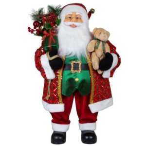 Weihnachtsmann Gunnar 80cm XL Dekofigur groß stehend Nikolaus Weihnachtsdeko rot