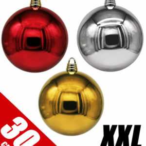 XXL Weihnachtskugeln Weihnachtsdeko Christbaumkugeln rot gold silber Ø30cm