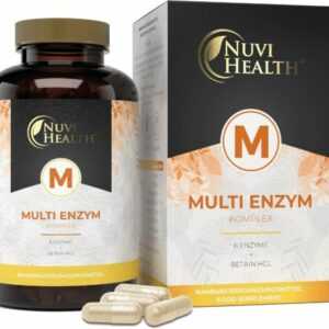 Multi Enzym Komplex 120 Kapseln – 6 Enzyme, Betain HCL, Vegan, Hochdosiert