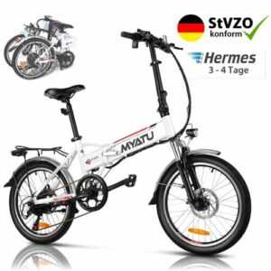 250W Elektrofahrrad eBike 20'' Klapprad E-fahrrad Faltrad Shimano 7-Gang Moped