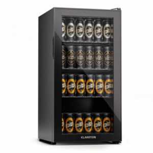 Kühlschrank Getränke Flaschen mit Glastür Minibar 74 L LED Edelstahl Schwarz