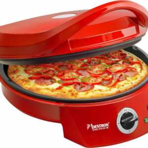 Bestron APZ400 elektrischer Pizzaofen Pizza Maker bis 230°C Ø 27cm Rot